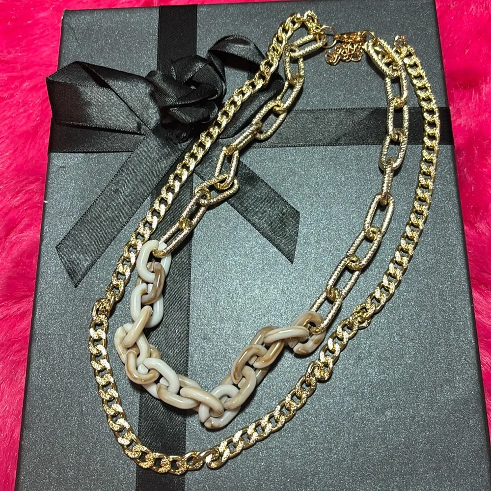 Double Strand Chain Linked Necklace 18”- 20”